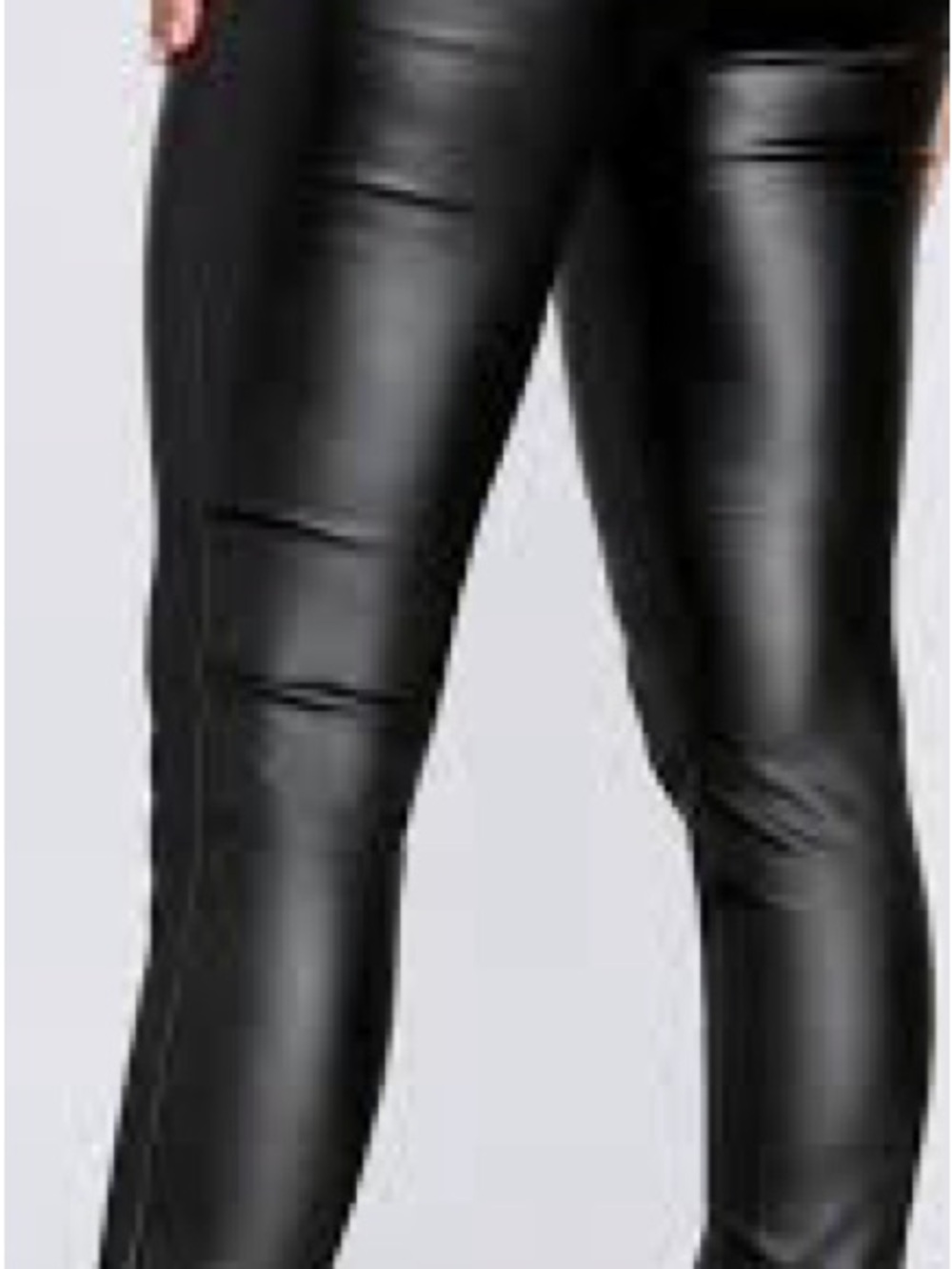 VENUS Black Faux Leather Skinny Pants